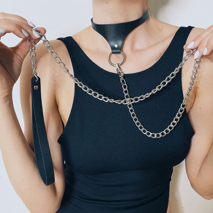 Camille Chain Leather Choker