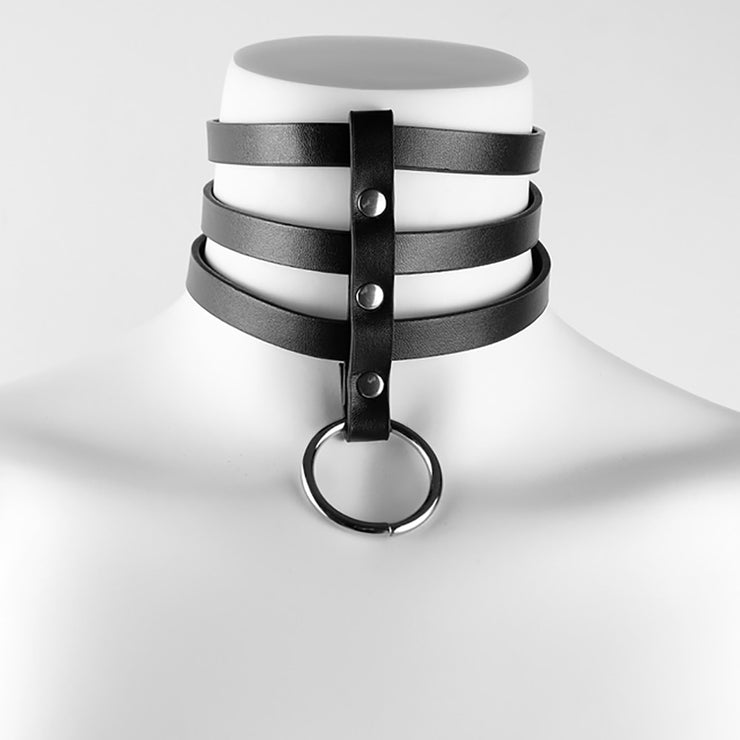 Leather Ring Choker